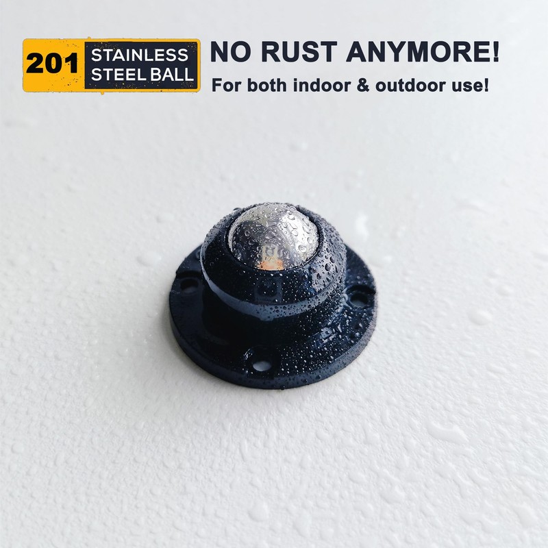 PlusRoc 8 Pack Anti-Rust Wheels Stainless Steel Self Adhesive Caster