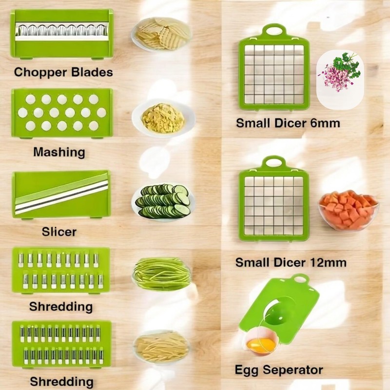 Kitchen ideas Veggie slicer 16 pieces (Gray, 1) 16 pieces