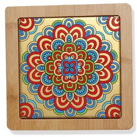 Decorative Wooden Trivets for Hot Dishes Pots and Pans Tea Pot Holders Nonslip Heat Resistant Kitchen Counter Accessories for Table Countertops (Style 1)