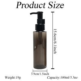 2 Pcs Empty Refillable Lotion Pump Bottles Plastic Travel Cap Cosmetic Dispenser Travel Size Container for Essence Toner Essential Oil 100ml Black