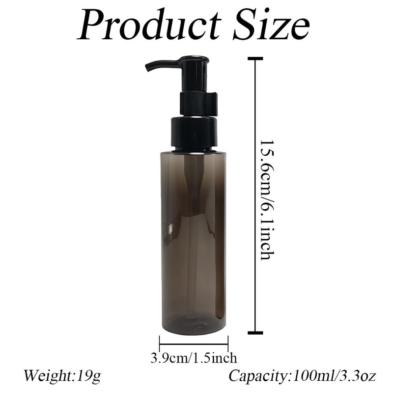 2 Pcs Empty Refillable Lotion Pump Bottles Plastic Travel Cap