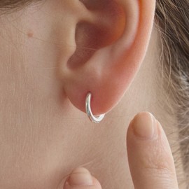 925 Silver Basic One-Touch Ring Earrings Gift Package / 925실버 베이직 원터치 링 귀걸이 선물패키지