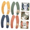 Vaguelly 4pairs Washable Thin Toilet Seat Pads Plush Fuzzy Covers