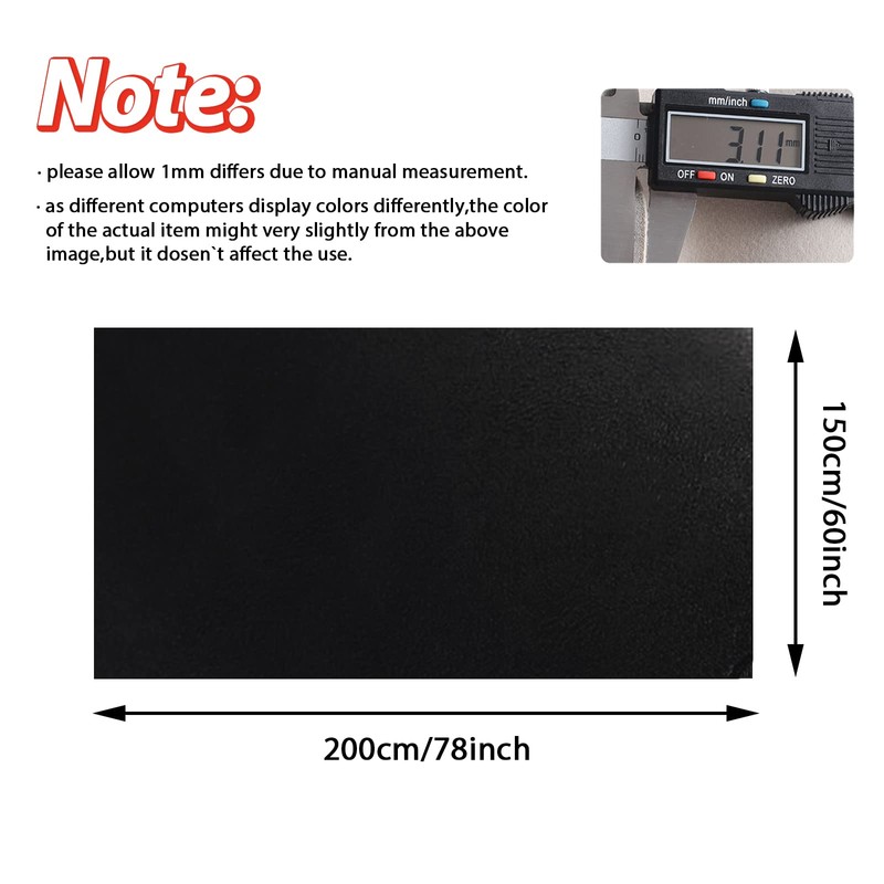 MOTUKA 79" x 60" W Black Suede Headliner Fabric with