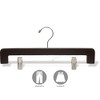 Deluxe Rounded Wooden Pant Hanger w/ Adjustable Cushion Clips, Box