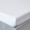 HOMESCAPES Percale Fitted Sheet, White, 90 x 190 cm, Flat