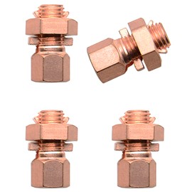 FDXGYH 4 Pack Grounding Split Bolt Connector Copper Grounding Clamps Bolt Connection Clamp for Completing Ground Bonding to Bare Wires TJ-25