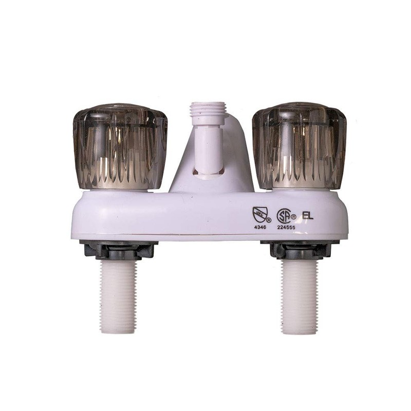 Tough Grade RV White Bath Tub/Sink Bathtub Faucet with Smoke
