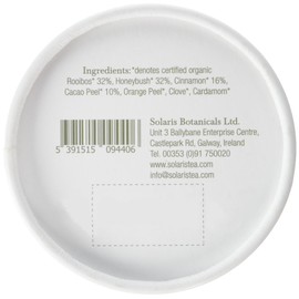 Solaris Tea - Organic Rooibos Cacao Chai Tea | 100% Organic Whole Leaf Tea | Certified Vegan | 15 x 2g Biodegradable Pyramid Teabags, (1 x 30 g)