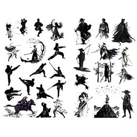 Seasonstorm Black Chinese Warriors Aesthetic Diary Travel Journal Paper Stickers Scrapbooking Stationery
