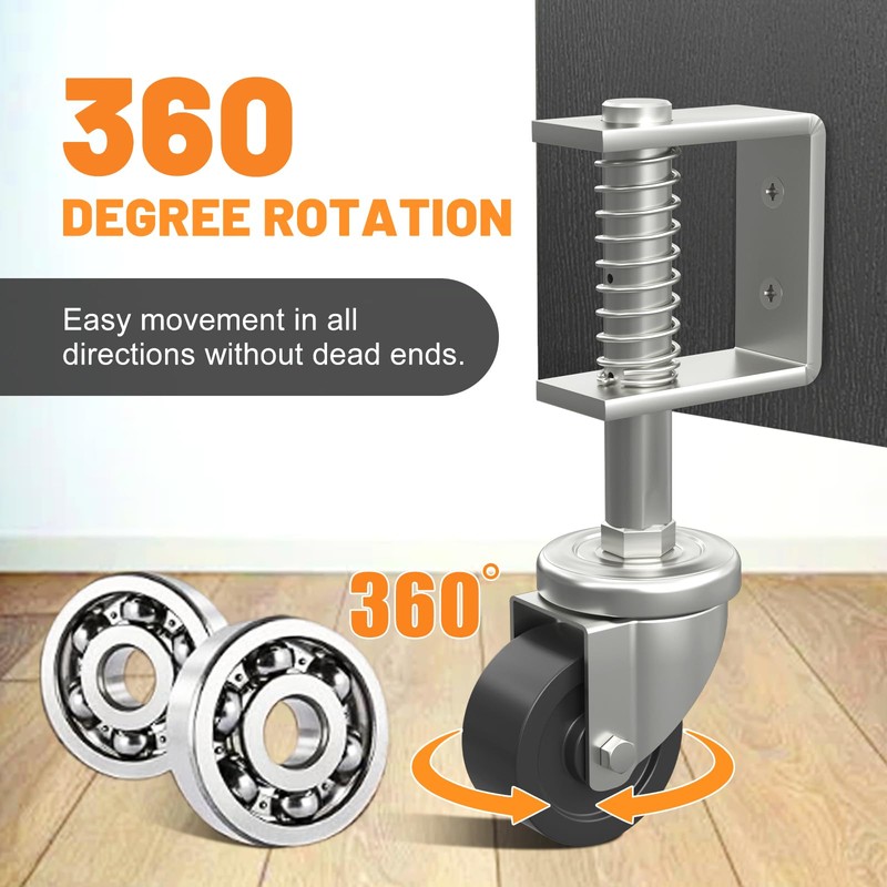 Uscaster Gate Wheel 2 Inch Heavy-Duty Caster for Wooden Gates
