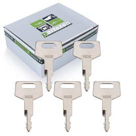 partszen H806 Ignition Heavy Equipment Keys for Takeuchi Hitachi Gehl Case New Holland 17001-00019,Pack of 5