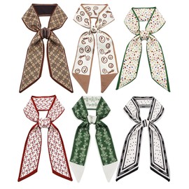 Hioyiwse Purse Scarf Handbags For Women Skinny Hair Neck Accessories Scarves With Bag Scarfs Handle Fashion Lightweight 37.8x 2.6inch 07