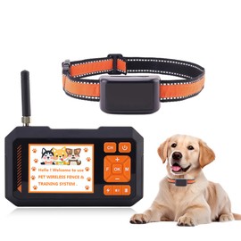 MMGOPET 2-in-1 GPS Wireless Dog Fence & Training Collar with Remote, Adjustable 100–2000FT Range, 5 Shape Modes, Real-Time Tracking, 2.8" HD Screen, Beep/Vibration/Shock, Waterproof – 1 Dog System