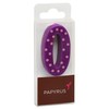 Papyrus Number 0 Birthday Candle, Purple Polka Dots (1-Count)