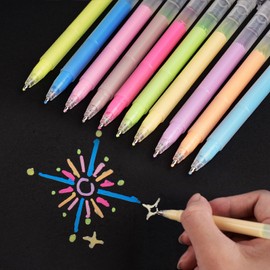 SMOOTHERPRO Coloured Gel Pens | 1.0mm Fine Rollerball Pen Set | Gel Roll Pens for Highlighting Black Paper Art Drawing Sketching Scrapbook Illustration Journal (CS010-10) | 10 Pack