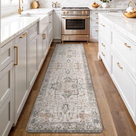 GENIMO Kitchen Mats for Floor, Washable Anti Fatigue Mat for Cushioned, 23.6"x71", Waterproof Kitchen Rugs, Non Slip Comfort Standing Mat Rug for Home, Sink, Laundry, LightTaupeBrown