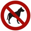 Pack of 5 Dog Prohibited Stickers 9.5 cm