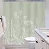 Riyidecor Sage Green Floral Wildflower Shower Curtain for Bathroom Decor