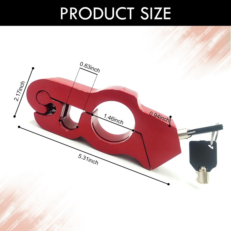 pinflaw 1 PC Motorcycle Grip Brake Lock, 5-5/16" x 2-3/16"