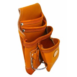 Western Heritage Cow Grain Leather Heavy Duty 10 Pocket Carpenters' Tool Pouch - Maroon