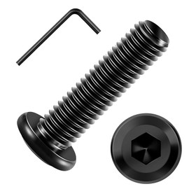 Pack of 20 M5 x 20 mm Flat Head Screws Hexagon Socket Drive Stainless Steel A2 V2A Screws Black Full Thread with Allen Key