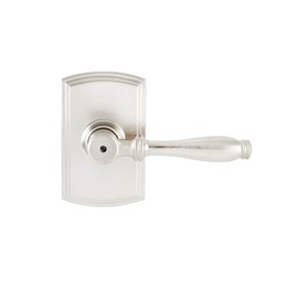 Delaney Callan Hardware Sorado Privacy Door Handle, Fits Door 1-3/8 to 1-3/4 in. Thick, Satin Nickel – Reversible Left/Right-Handed Bed & Bathroom Push Button Door Lever – Easy to Install