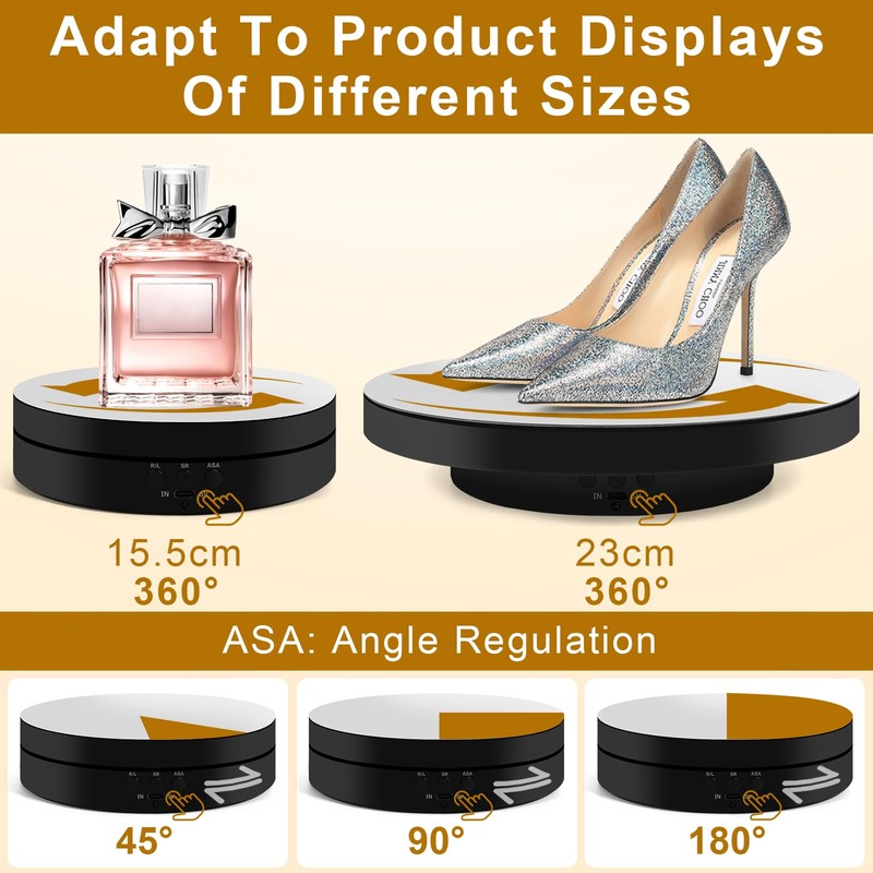 YGVQN Electric Rotating Photo Stand Electric Dial Table Top 23cm