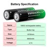 MLGBDC 18650 Rechargeable Battery 9900mAh High Capacity Button Top Battery