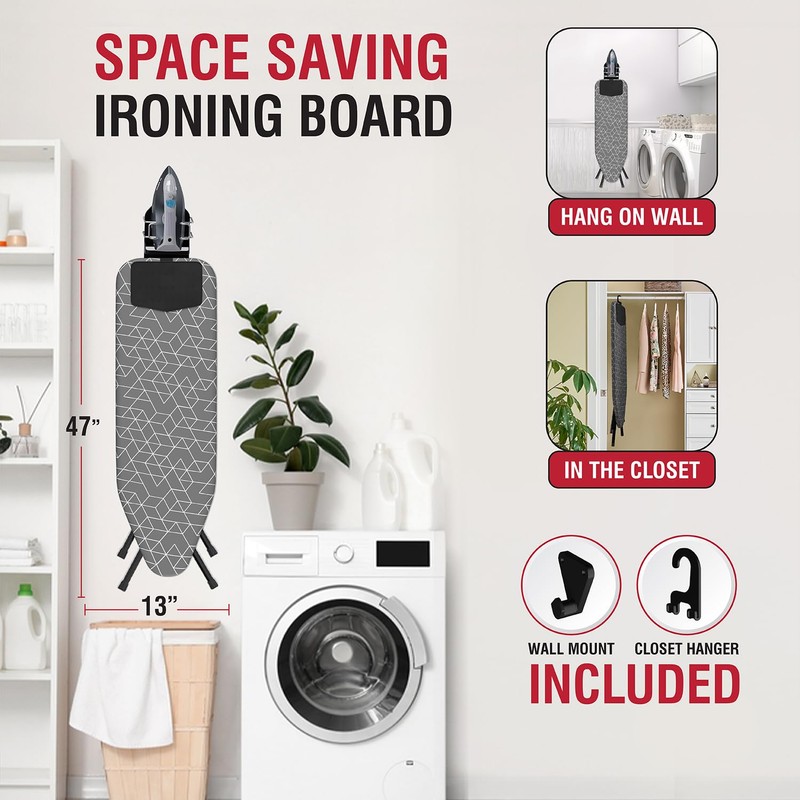 Xabitat Full Size Ironing Board 57" X 13" with Wall