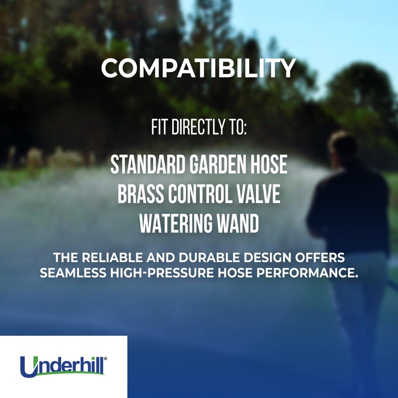 Underhill Precision Cyclone Garden Water Hose Nozzle Sprayer, 50+ GPM