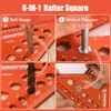 6-in-1 Carpenter Square 7 inch, Aluminum Rafter Square, Multi-Purpose Carpenter