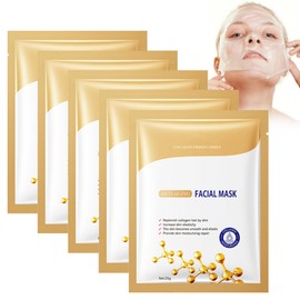 Hppsctink 5PCS Kollagen-Maske, Kollagen-Straffungsmaske, Feuchtigkeitsspendende Kollagen-Maske, Hydratisierende & aufhellende Anti-Falten, Straffende Maske, facial mask