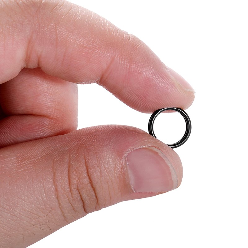 50 Pieces Black Split Rings 10 mm Metal Round Key