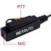 Retevis Walkie Talkie Earpiece with Mic, Big PTT Headset with