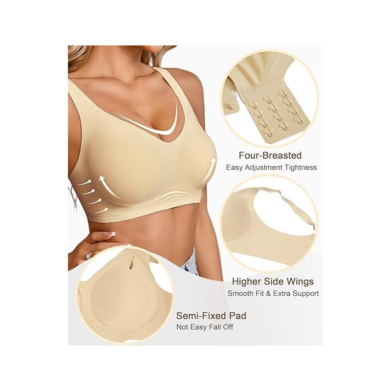 SHAPERX Bras for Women No Underwire Seamless Oversized Everyday Bra