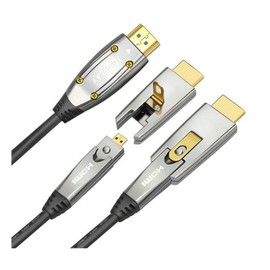 Jeirdus 33ft 10Meters AOC HDMI Fiber Optic Cable 18Gbps High Speed 4K60HZ, with Small Micro and Standard HDMI Connectors,Easy to Pipe Routing