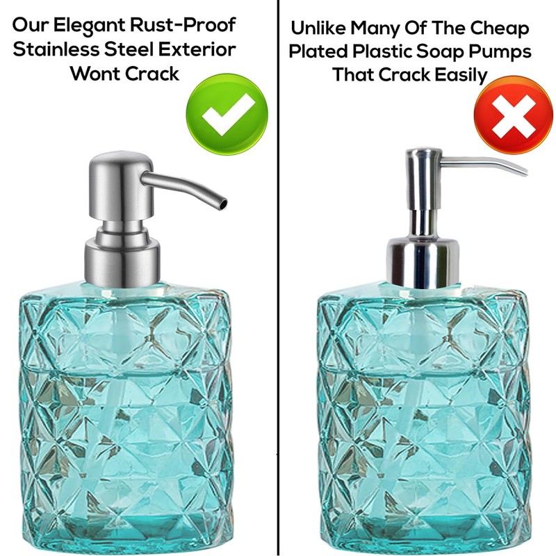 AUNRGO Soap Dispenser Pump Replacement - Silver Brushed Finish 304