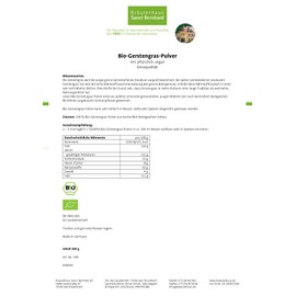 Sanct Bernhard DE-ÖKO-001 Organic Barley Grass Powder Extra Quality 400 g