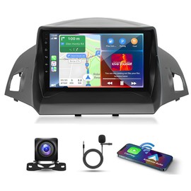 4G+64G Android 14 Car Stereo for Ford Escape 2013-2016 w/Wireless Carplay and Android Auto, 9 Inch HD Touchscreen Double Din Car Radio Receiver Head Unit GPS Navi Bluetooth WiFi FM AHD Backup Camera