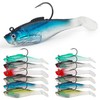 Soft Fishing Lures Swimbaits Pre-Rigged Jig Head Paddle Tail Swim