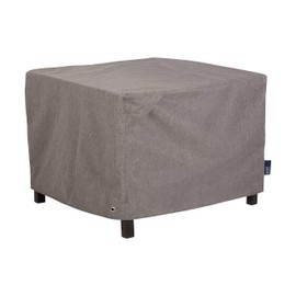 Modern Leisure Garrison Square Fire Pit Table Cover - Waterproof Fabric - Heavy-Duty Protection for Outdoor Patio Furniture - 42" W x 22" H - Heather Grey