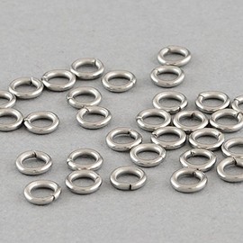 HDSupplies 100 Pieces - 304 Stainless Steel Jump Rings - 5mm - 20 Gauge (0.8mm Thickness)