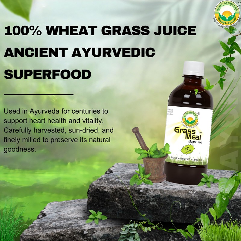 Basic Ayurveda Wheatgrass Meal Juice with No Added Sugar |