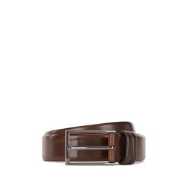 Boss Men's Carmello Belt made of Vegetable-tanned Leather with Metal Details (Carmello) - Brown (dark brown 202), size: 95