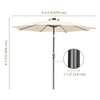 Yescom 9ft 8 Ribs Solar Powered Patio Umbrella with Tilt