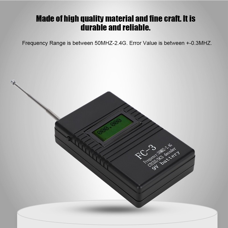 Portable Walkie Talkie RF Power Frequency Counter Meter Tester Decoder