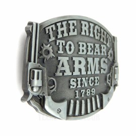 Unbranded The Right To Bear Arms Belt Buckle 2nd Amendment Gun Rights Bullets Silver Tone