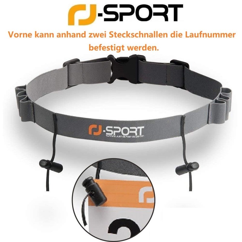 RJ-Sport Triathlon Race Number Belt, Running Strap with Numbers &