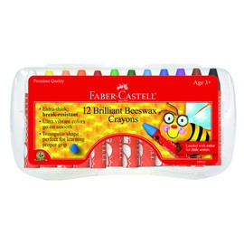 Faber-Castell Beeswax Crayons in Durable Storage Case, 12 Vibrant Colors